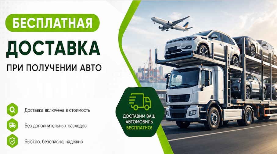 Акция! Бесплатная доставка по Славгороде при получении авто